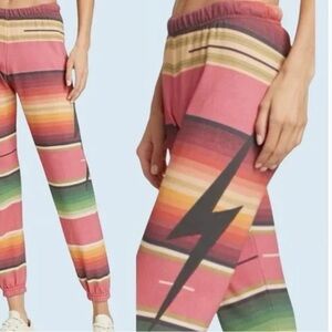 Aviator Nation Pink and Orange Joggers